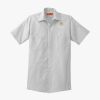 Short Sleeve Striped Industrial Work Shirt Thumbnail